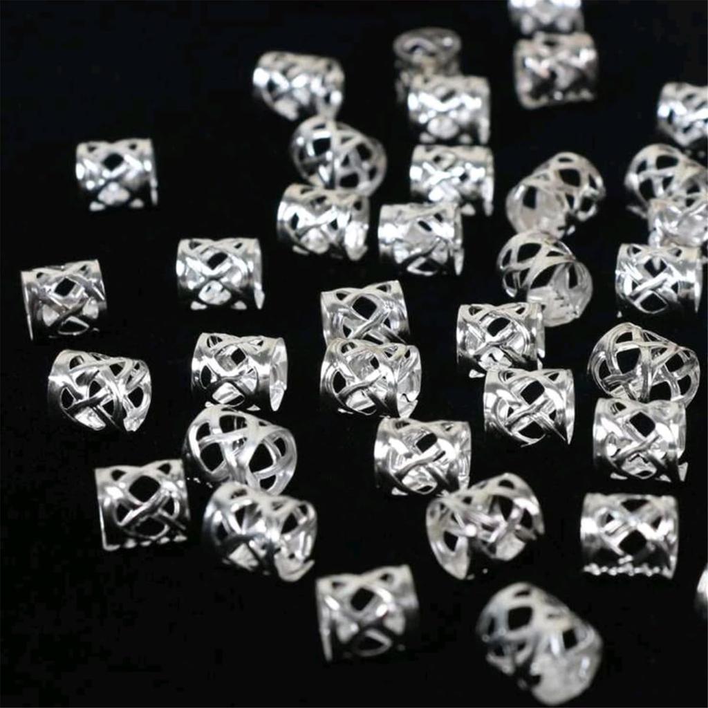 100PCS Hair Braid Dreadlock Beads Cuffs Clips Braid Spiral Braid Hair Extension for Accessories Hair Ring Mixing Color