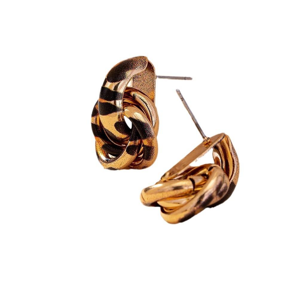 Серьги-спирали с леопардовым принтом в европейском и американском стиле