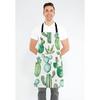 Cactus Adjustable Bib Apron, Tropical Watercolor Cactus Plants Cooking Kitchen Apron for Men Women