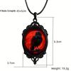 Gothic Vampire Owl Cameo Necklace Women Men Fashion Pagan Witch Jewelry Accessories Gift Blood Owl Glass Charm Rope Chain Choker