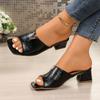 2025 New Women High Heels Sandals Summer V-shaped Metal Decoration Sandals Women Flat Bottomed Beach Fashionable Shoes for Women