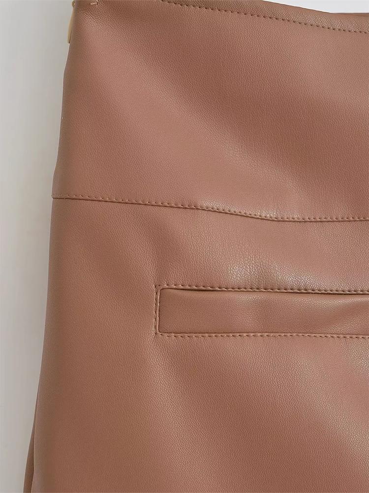 Мини-юбки из искусственной кожи, элегантные корейские модные черные юбки из искусственной кожи для женщин, юбка с высокой талией, юбка на молнии с шортами