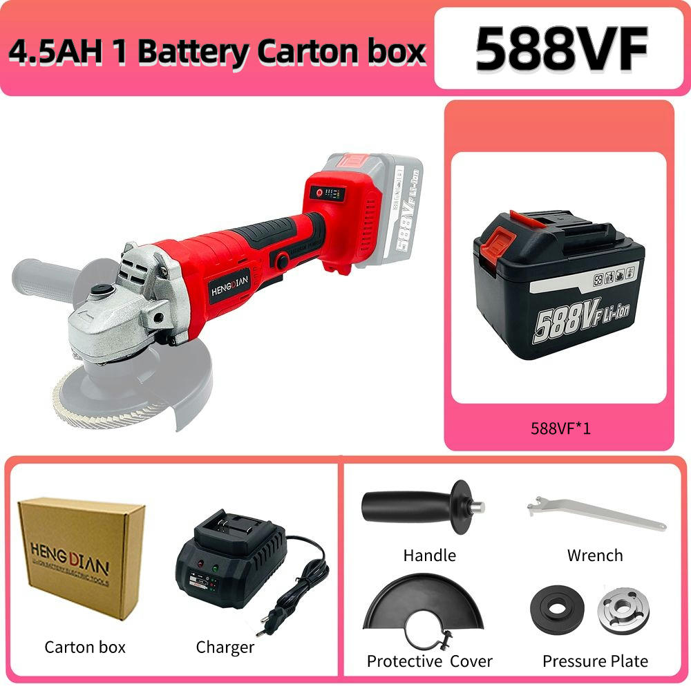 Угловая шлифовальная машина 125 мм, 21 В, аккумуляторная, бесщеточная электрическая угловая шлифовальная машина