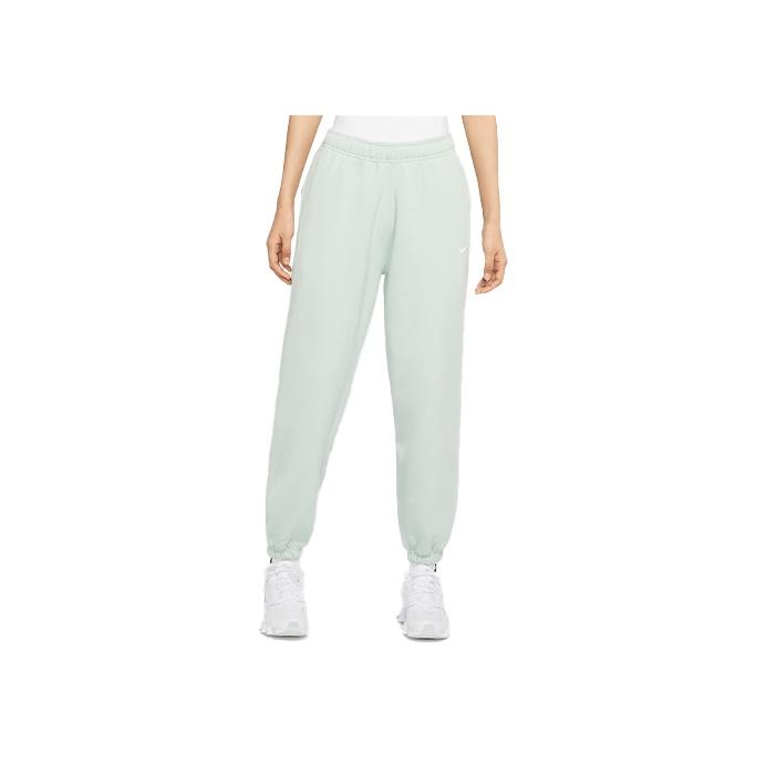 Nike Logo Fleece Cuffed Casual Sports Pants Women Pants Frosted-Light-Green DA2255-321