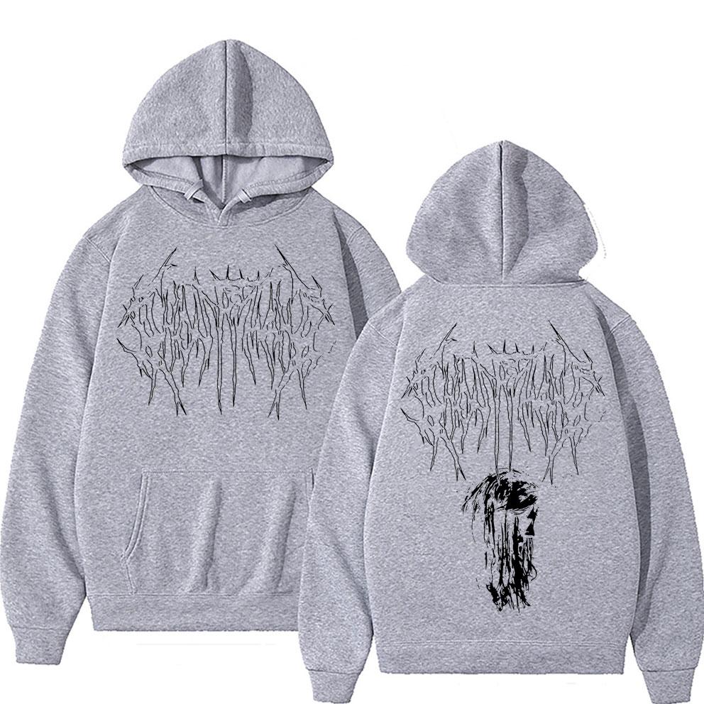 Рэпер Ghostemane Squeeze Графическая толстовка Унисекс Уличная одежда Унисекс Толстовки в стиле хип-хоп Унисекс Женская негабаритная флисовая хлопковая толстовка с капюшоном