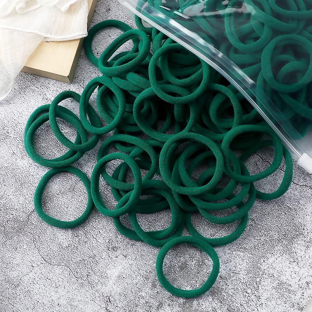 100/200 шт. Эластичные женские резинки для волос, завязки 4 см, темные цвета, повязка на голову, аксессуары для волос для девочек, головные уборы, не повреждающие волосы