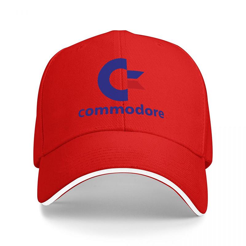 Кепка с логотипом Commodore Классическая черная кепка с сине-красным гербом Стильный дизайн для фанатов и повседневной носки