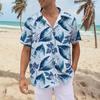 Рубашка для мужчин, мужские винтажные рубашки для боулинга на пуговицах, летняя пляжная рубашка с коротким рукавом