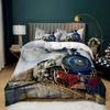 Steam Engine King Queen Duvet Cover Vintage Train Rail Bedding Set For Teens Adults Retro Transportation Polyester Quilt Cover