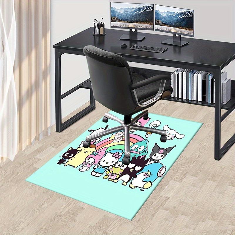Office Rug Hello Kitty, Sanrio Characters Anti-Slip Rug, Machine Washable for Living Room, Bedroom, Office, Multiple Sizes, Bedroom Mat, Decorative Ma