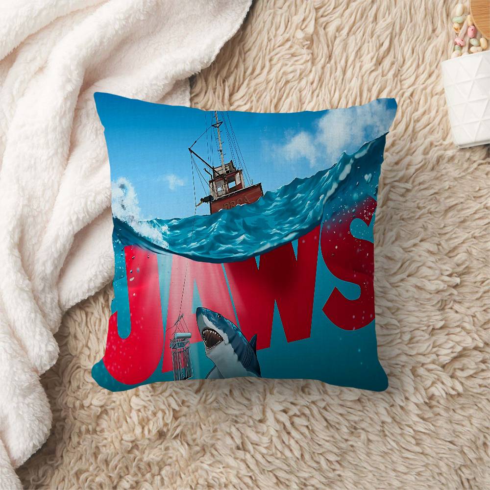 Classic Thriller Movie J-Jaws Pillow Cover Sofa Cushion Cover Home Room Decoration Children Gift