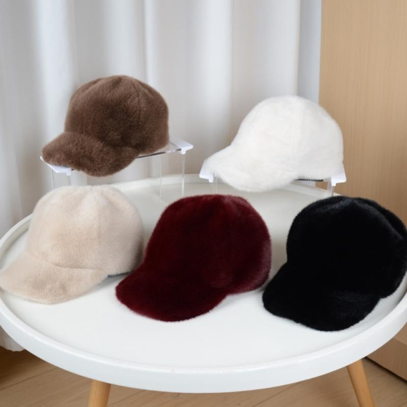 Унисекс бейсболка-snapback из искусственного меха - Утепленная и пушистая для зимы