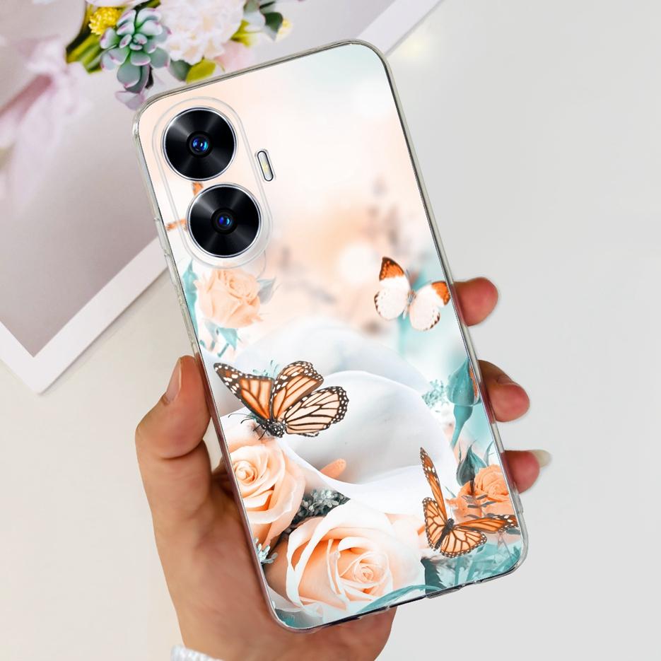 For Realme C55 4G Case RMX3710 Colorful Painted Cover Soft Slim Fundas Phone Case For Realme C55 C55 RealmeC55 Back Cover Bumper
