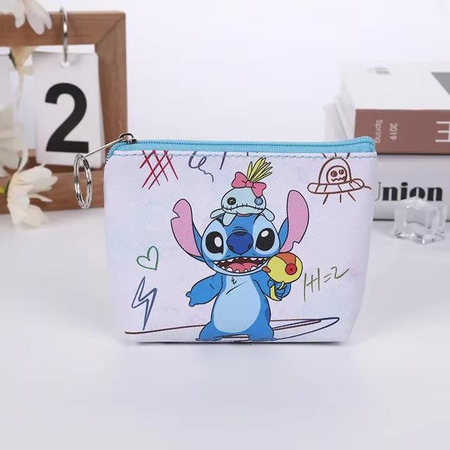 MINISO Мини-кошелек Stitch Мультяшный Милый Аниме Пу Ключница Сумка для хранения Детский Кавайный Кошелек Подарки для детей