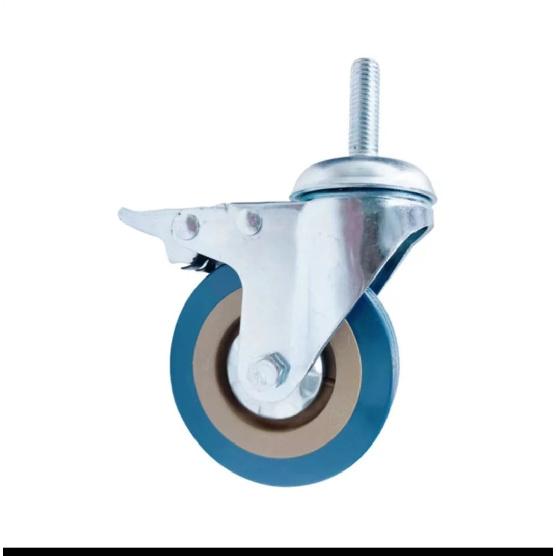 Custom 3 inch universal wheel brake gray rubber wheel 4 inch industrial caster cart pulley roller roller rack silent wheel