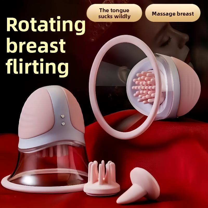 Вакуумный вибратор для увеличения груди, вращающийся, с функцией лизания языком, вакуумный насос, массажер для груди, стимулятор сосков, мастурбатор, секс