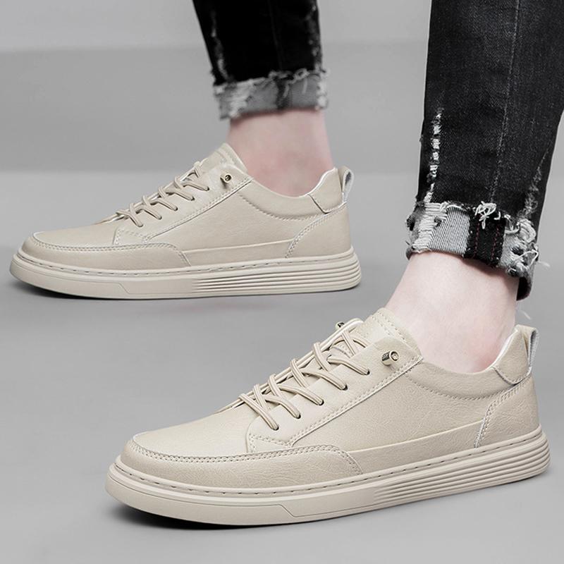 New Men's Leather Casual Shoes Summer Fashion Lightweight Comfortable Platform Shoes Loafers Male British Flats Shoe Sneakers