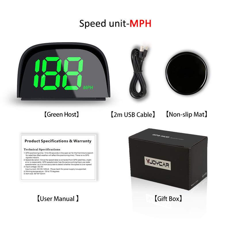 Vjoycar New GPS HUD Digital Speedometer Display 2-Color Plug and Play Big Font Car Electronics Accessories for All Cars