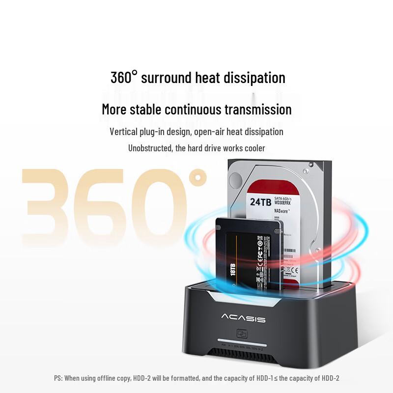 Двухдисковая внешняя док-станция Acasis EC-6104 для жестких дисков