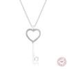 Genuine 925 Sterling Silver Jewelry Moment Necklace Large Floating Locket Key Charm Pendant Necklaces for Women Collier