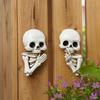 Забавная статуэтка скелета «Тише!» Декор для окна, угла двери на Хэллоуин, Жуткие фигурки черепа из смолы, Готическая настенная скульптура