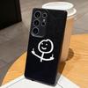 Samsung A07 A16 Xiaomi Redmi 13C 14C для iPhone 17 16 Pro Max Infinix Realme Чехлы для телефонов Мягкий коричневый Кожаный узор TPU Чехол NY50 Мультяшный Спичечный человечек арт