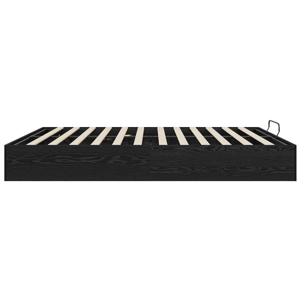 Ottoman Bed Frame Black Oak 203 x 160 x 25 cm