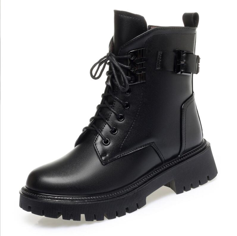 Модные женские ботинки Marton, зимние новые шерстяные теплые женские мотоциклетные ботинки, противоскользящие, большого размера 41, 42, 43, женские зимние ботинки