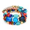 Vintage Colorful Natural Stone Beads Bracelet Bohemian Multilayer Fashion Bracelets for Women and Men Bangles Jewelry