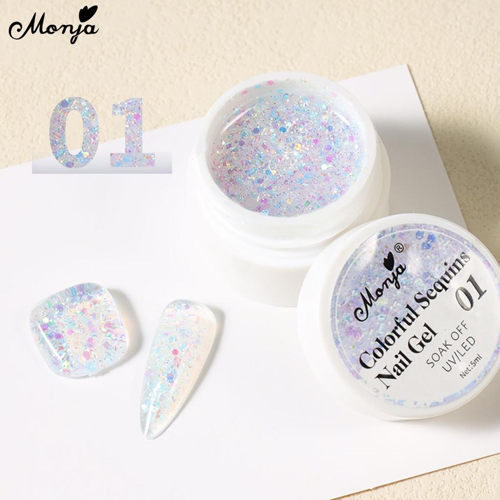 monja 5 мл гель для ногтей УФ-лак сияющий красочный сказочный блеск блестки блестящий лак светоотражающие блестки замачиваемый УФ светодиодный маникюрный дизайн декор