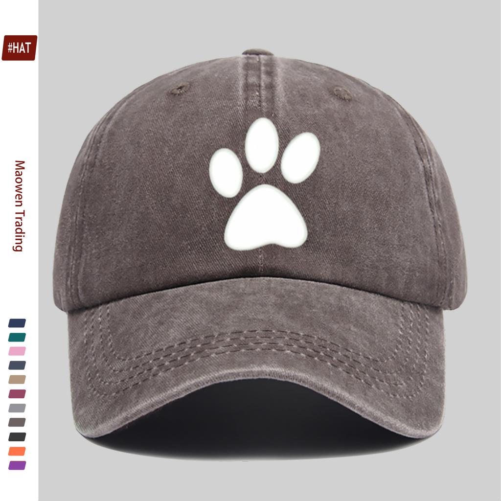 pc Unisex Paw Print Pattern Printed Baseball Cap Ideal Decorative Hat for Pet Lovers Multiple Colors Available Comfortable a