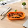Halloween Home Decor 3D Printed Pumpkin Glasses Storage Tray, Decorative Desktop Organizer Tray for Sunglasses Keys & Jewelry, Themed Entrance Key