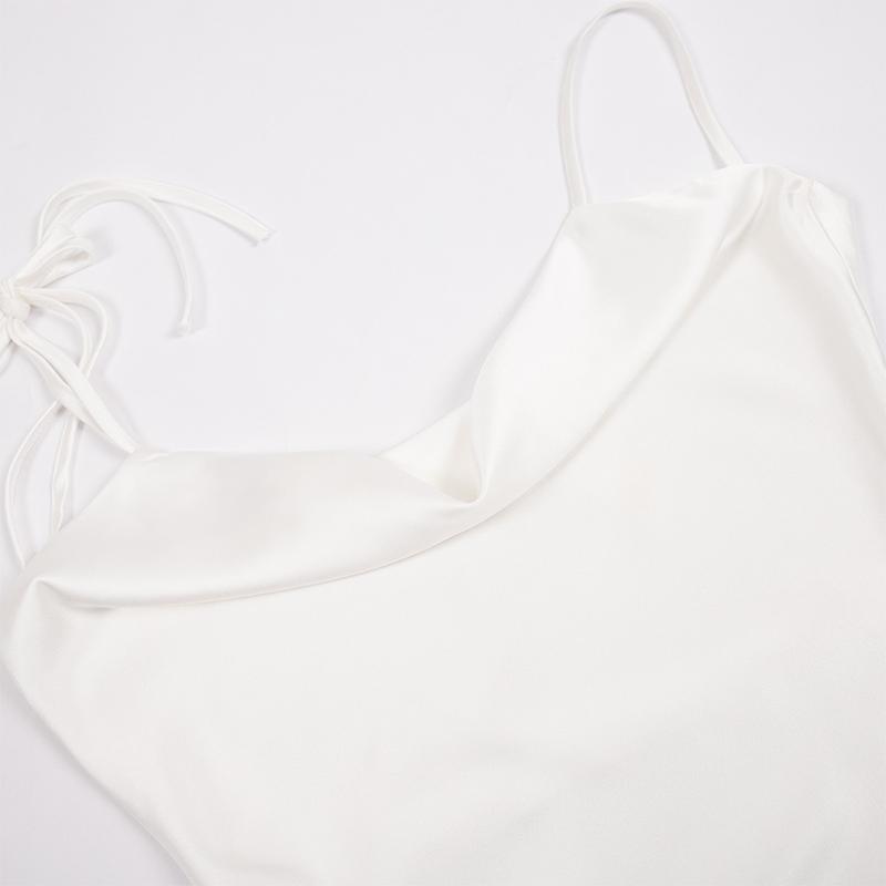 Sexy Backless Summer Dress Women Satin Silk Maxi Dress High Slit Chain Party Wedding Robes Elegant Long Birthday Evening Dresses