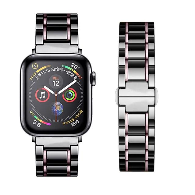 Керамический металлический ремешок для Apple Watch 45мм 44мм 41мм 42мм 46мм Запасной браслет Браслет iwatch Ultra 10 9 8 7 6 5 4 SE ремешок
