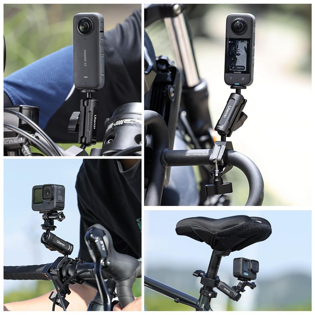 Ulanzi Handlebar Mount for GoPro and Insta Camera Magic Adjustable Aluminum Camera Gripper with GoPro Compatible with Insta360 and Other Digital