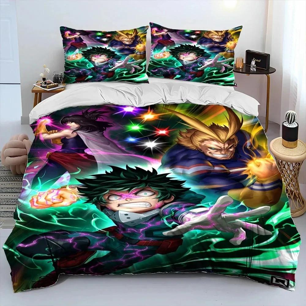 Anime My Hero Academia Izuku Deku Bedding Set Twin Queen Size Duvet Cover Pillowcase for Boys Girls