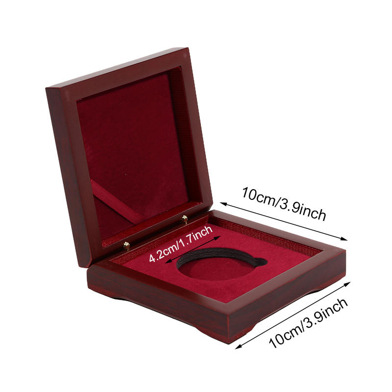 Компактная памятная медаль, деревянная шкатулка для хранения с отделкой под розовое дерево, винтажный кейс для презентации жетона вызова