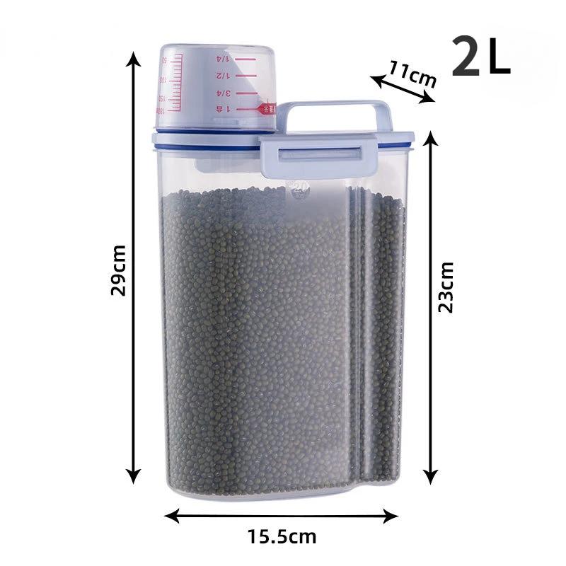 Ведро для корма для собак и кошек, пластиковый резервуар для хранения с мерным стаканчиком, влагостойкий герметичный резервуар, аксессуары для домашних животных