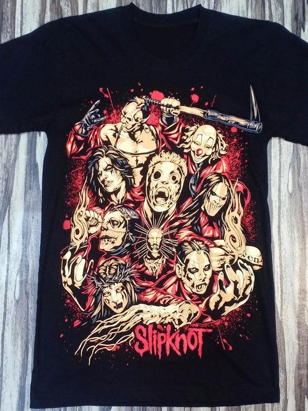 Yk Slipknot Металл Панк Рок Американский Ретро Оверсайз Уличная Одежда Винтажная Футболка