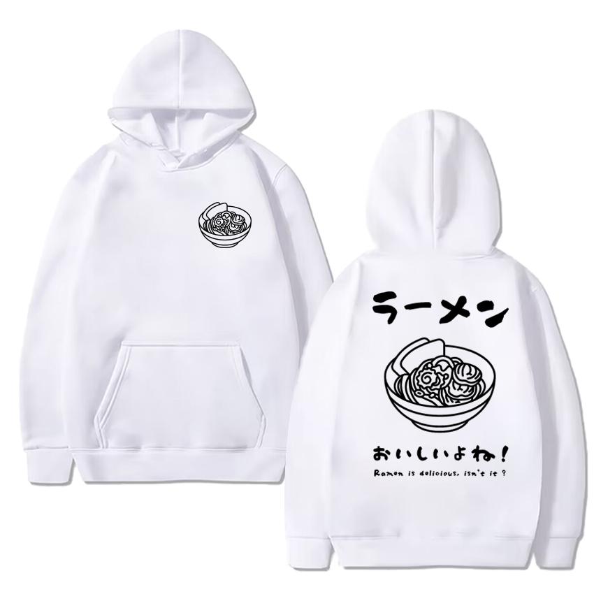 Harajuku Ramen Japanese Double Sided printed Hoodies Autumn Winter Men women fashion Y2k Sweatshirt Unisex Fleece pullovers