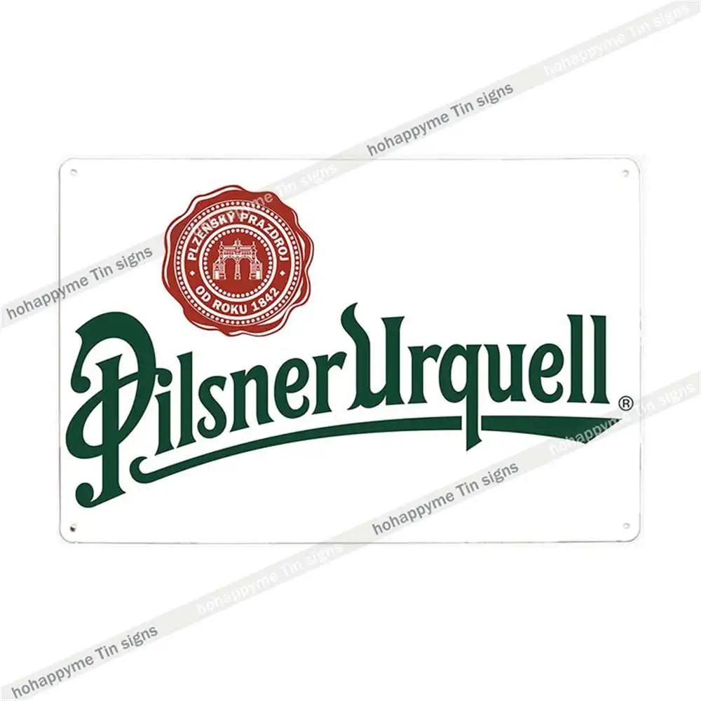 Pilsner Urquell Металлический Настенный Постер Бельгийское Пиво Знак Винтажный Бар Пещера Мужчины Клуб Жестяная Картина Декор Табличка Украшение 20x30см
