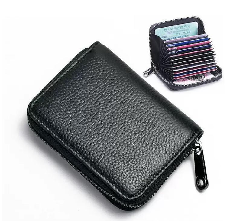 Genuine Leather Credit Card Wallet Men and WomenFashion lD Card Holder Small Business Card Holders Bag