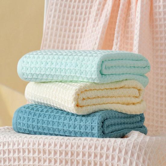 Absorbent Spa Towels for Home Cotton Waffle Bath Towel, Large Quick Dry Shower Towel Hotel Adults, Soft Thickened Skin Friendly Bathroom Travel,