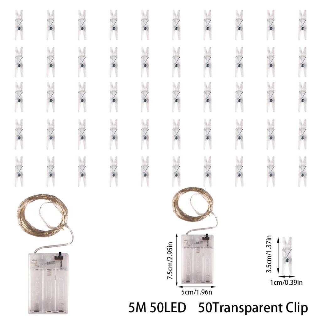 2-10m Photo Clips String Light LED Fairy Lights with 20-100 Clips for Hanging Pictures Photo String Banner Girl Bedroom Decor