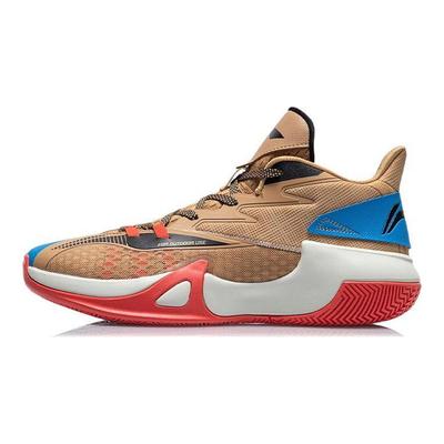 Баскетбольные кроссовки Li Ning Speed SE прочные нескользящие среднего размера мужские баскетбольные кроссовки коричневые ABPR061-4