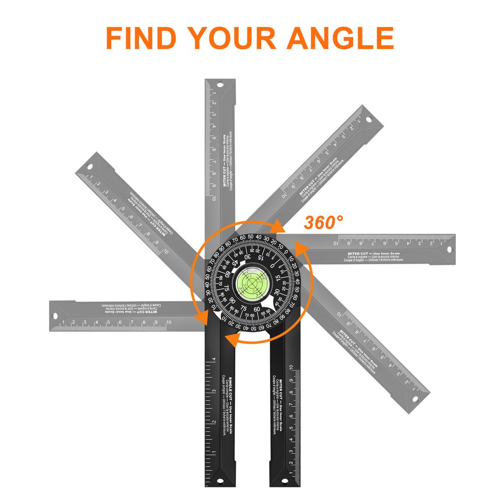 Miter Saw Protractor Woodworking Cutting Positioner Angle Gauge Protractor 360 Degrees Horizontal Angle