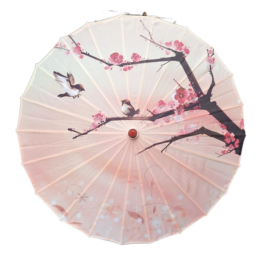 Waterproof Silk Cloth Women Umbrella Rain Proof Costume Parasol Flower Oil Paper Umbrella Party