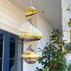 Spiral Wind Spinner Decoration Weather-proof Indoor Outdoor Window Garden Yard Porch Metal 3D Wind Chime Hanging Ornament Pendant