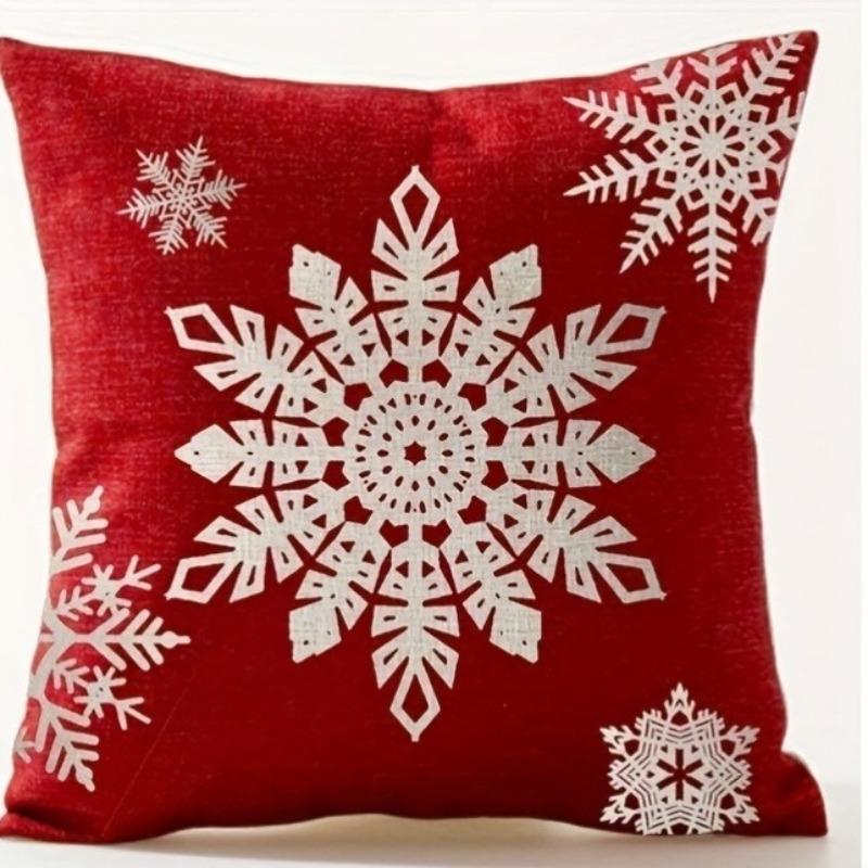 Christmas Pillow Cover Essential For Festival Decoration Christmas Tree Snowflake Pattern Sofa Bedroom Home Decoration