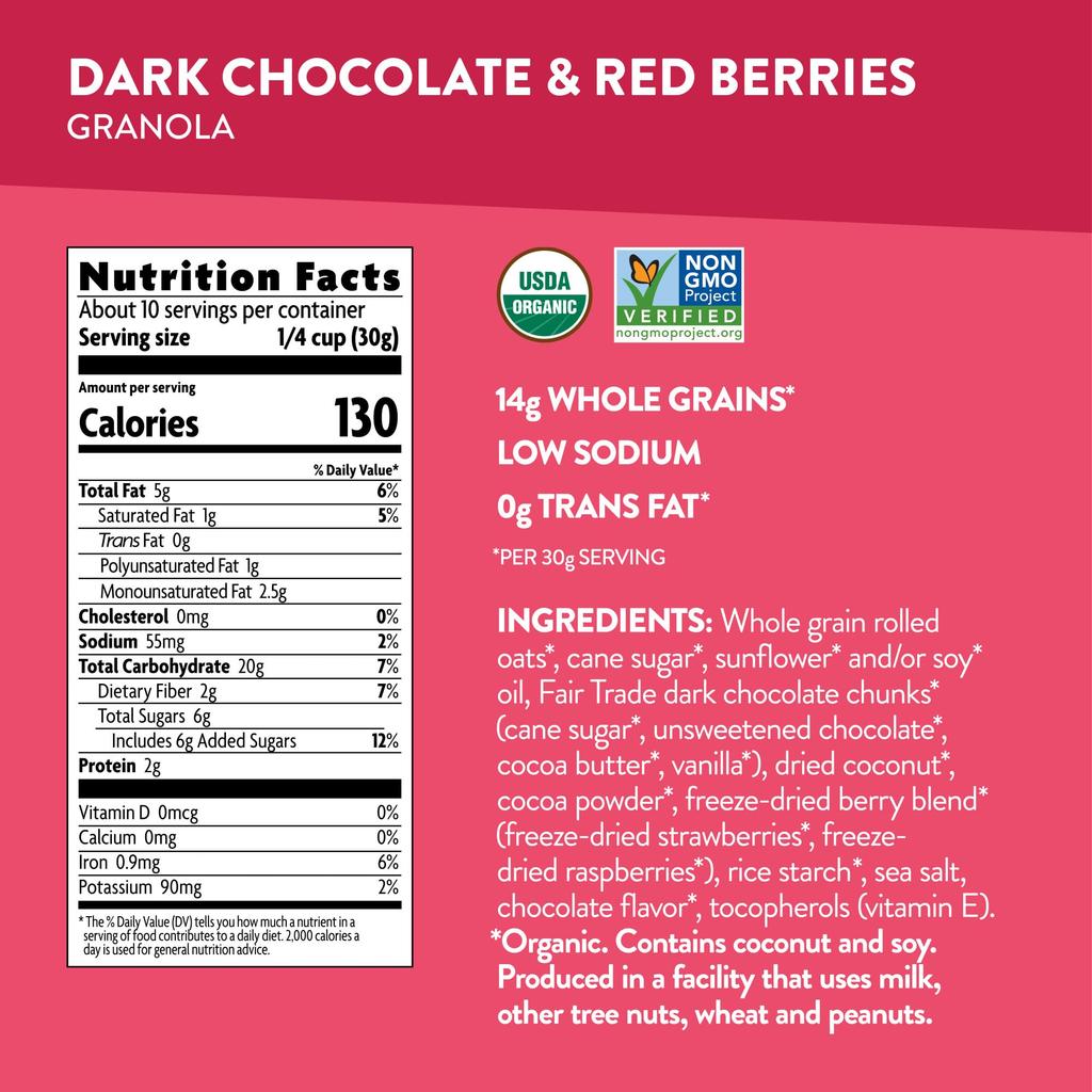 Love Crunch Organic Granola Dark Chocolate and Red Berries 325g
